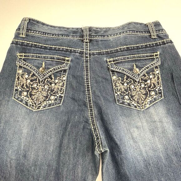 Nine West Jeans Embellished Bling Pockets Bootcut Women's Size 12 - Picture 4 of 16